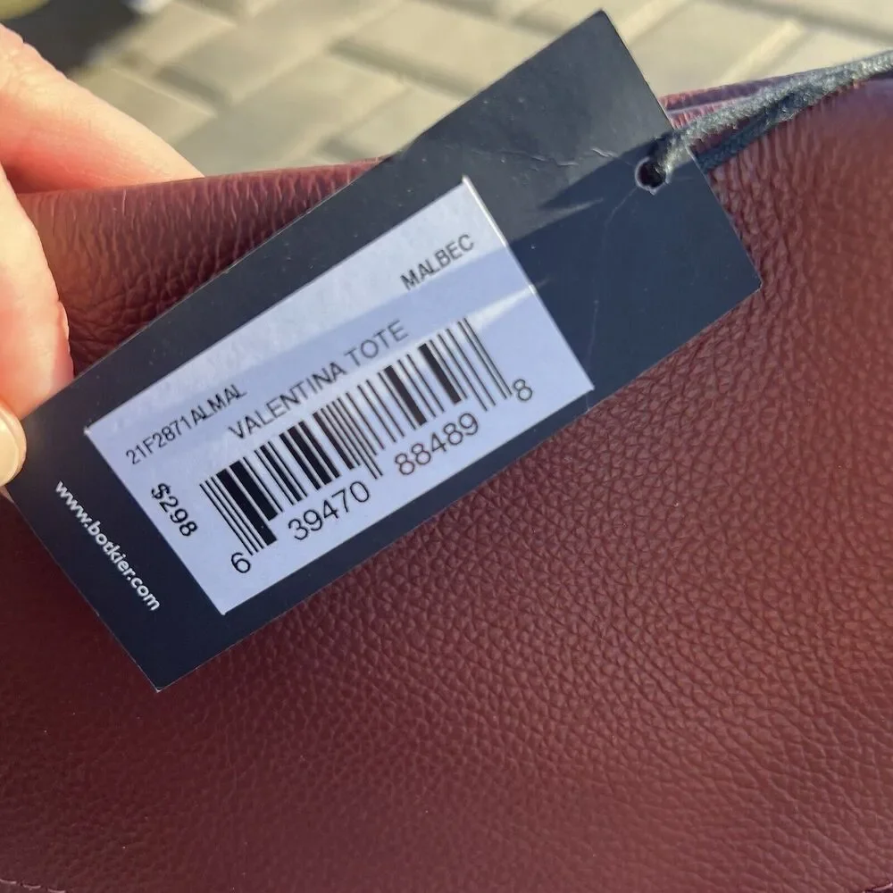 Botkier Valentina Tote Malbec New York‎ Leather Handbag NWT Large Turnlock $298